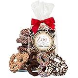 CRAVINGS BY ZOE Chocolate Covered Pretzels Gift Bag 8 oz | Gourmet Kosher Milk & Dark Belgian Chocolate Candy Food Gift Box Basket | Birthday, Christmas, Holiday, Thank You Men Women Mom Dad Family