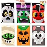 JOYIN 72 Pcs Halloween Bags, Plastic Goodie Bag in 6 Designs for Halloween Candy Trick or Treating Party Favors, alloween Trick-or-Treat SnacksBags Party Supplies Classroom Prizes
