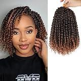 Poasiwig 8 Packs Passion Twist Hair 10 Inch Water Wave Crochet Hair T30 Passion Twist Crochet Hair For Black Women Butterfly Style Crochet Braids Hair Extensions (Pack of 8, T30)