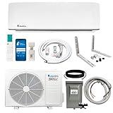 Klimaire 18,000 BTU 19 SEER2 Ductless Mini-Split Inverter Air Conditioning Heat Pump System with All-Inclusive 16' Installation Kit, Wall Bracket, Electrical Disconnect Box & Liquid-Tight Whip (230V)