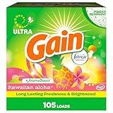 Gain Powder Laundry Detergent, Hawaiian Aloha Scent, 105 Loads, 135 OZ