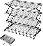 Geesta 2/3/4-Tier Upgraded Collapsible Cooling Rack with Adjustable 3 Setting Design Stackable Roasting Cooking Drying Wire Cooling Rack for Cookies Baking Gifts for Women