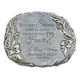 Let's Make Memories Personalized Garden Stone - Memorial - Glow-in-The-Dark - Engraved - Sympathy Garden Marker - Condolences - Your Light Shines