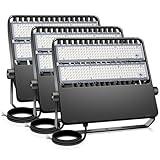 BIRITALO 36000LM LED Stadium Flood Light Commercial 1500W Equivalent LED Arena Lighting Wall Mount Stadium Floodlights Outdoor 5500K 85-277V Waterproof 240W Shoebox Light for Court,Street,Yard 3 Pack