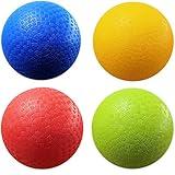 AppleRound 5-inch Playground Balls for Toddlers and Kids, Kickball Handball Kindergarten Toy Ball - Pack of 4 Balls with 1 Pump