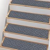 Non Slip Stair Treads for Wooden Steps,15 Pack 8" X 30" Stairs Carpet Treads Indoor with Reusable Peel and Stick Adhesive for Kids Elders and Pets