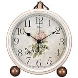 Maxspace Classic Vintage Analog Clock - Elegant and Decorative With Distressed Metal Frame for Office, Living Room or Bedroom - Silent Non-Ticking