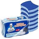 MR.SIGA Non-Scratch Cellulose Scrub Sponge, Dual-Sided Dishwashing Sponge for Kitchen, 12 Pack