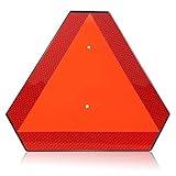 Slow Moving Vehicle Safety Sign,Slow Moving Vehicle Triangle Sign,Plastic 14"x16" Engineering Grade Reflective for Golf Cart (Plastic)