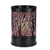 Enaroma Fragrance Wax Melts Warmer with 7 Colors LED Changing Light Classic Black Forest Design Scent Oil Candle Warmer