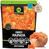 NUT CRAVINGS Dry Fruits - Sun Dried Papaya Chunks, (16oz - 1 LB) Packed Fresh in Resealable Bag - Sweet Snack, Healthy Food, Naturally Grown, Vegan, Kosher Certified