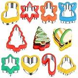 ETERSION Christmas Cookie Cutters 2" to 3.5" Cookie Cutters 9 Pieces Cookie Cutters Christmas Shapes