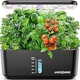 Indoor Garden Hydroponics Growing System: 10 Pods Plant Germination Kit Aeroponic Vegetable Growth Lamp Countertop with LED Grow Light - Hydrophonic Planter Grower Harvest Veggie Lettuce, Black