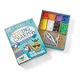 hand2mind-93398 Coding Charms, 15 Science Experiments, Coding for Kids Ages 8-12, Activity Book, Colorful Fuse Bead Patterns, Kids Coding, Fuse Bead Kit 18 Designs and 15 Key Chains, 2000 Fuse Beads