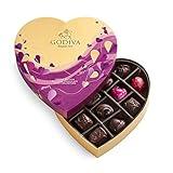 Godiva Chocolatier Valentine’s Day Heart Chocolate Gift Box - 14 Piece Assorted Luxury Dark Chocolate Candy with Gourmet Fillings – Elegant Treat for Women or Men