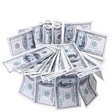 50 PCS Edible 100 Dollar Bill Image Cupcake Toppers Made of Wafer Paper Fake Money Cake Decoration for Baby Shower Birthday Anniversary Party Supplies Big Size Thin