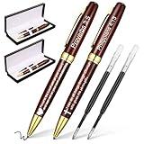 Chinco Black Bible Verse Pens Set of 2 with Satin Lined Cases, 14cm Length, Twist-Action Ballpoint, Suitable for Business, Home, School - Ideal for Pastors, Graduates, Birthdays