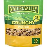 Nature Valley Crunchy Granola, Oats and Honey Granola, Resealable Snack Pouch, 16 oz