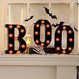 Halloween Decorations-3 LED Marquee Light up Letters "BOO" Sign Halloween Decor for Kitchen Tabletop Fireplace Mantel Party Indoor