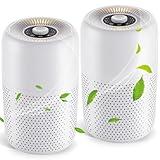 2 Pack TPLMB Air Purifiers for Bedroom H13 HEPA Filter,Fragrance for Better Sleep,Small Air Purifier with Nightlight Speed Control,For Home Living Room Dorm,24dB Filtration System,P60 (2, White)