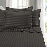 Elegant Comfort #1 Rated Bed Sheet Set on Amazon - Silky Soft - 1500 Premier Hotel Quality Luxurious Wrinkle, Fade, Stain Resistant 6-Piece Stripe Bed Sheet Set, Queen Gray