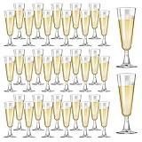 SUREHOME Plastic Champagne Flutes 40 Pack Disposable Champagne Glasses 5.5 Oz Clear Plastic Mimosa Glasses Wedding Cocktail Cups Bulk for Engagement Birthday Graduation Decorations 2025 Party Supplies