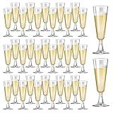 SUREHOME Plastic Champagne Flutes 40 Pack Disposable Champagne Glasses 5.5 Oz Clear Plastic Mimosa Glasses Acrylic Wedding Toasting Glasses for New Year 2025 Christmas Party Cocktail Cups Bulk