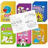 Dvbonike 48Pcs Bible Coloring Books - Religious Theme DIY Color-in Pages with Inspirational Words Drawing Holiday Christian Activity Supplies for Sunday School Classroom Rewards Artwork Gift for Kids
