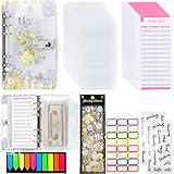 ChezMax Budget Binder,Envelope Tracker Set for Saving Money, A6 Size Cash Expense Envelopes with 1 DIY Sticker, 12 PCS Monthly Budgeting Planner & Money Organizer Pockets,1 3 Pockets Card Sheet