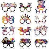 Konsait 2025 New Years Glasses for Kids, 12Pcs Colorful Happy New Years Eve Glasses - 2025 Party Glasses, New Years Eve Party Supplies and New Years Decorations