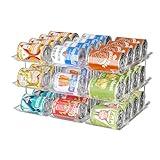 Can Organizer for Pantry, 3 Sets 3 Tiers Can Storage Organizer Pantry,Soda Can Organizer for Fridge 36 Cans Rack Automatic Rolling Stackable Canned Food Organizer,Clear