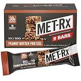 MET-Rx Big 100 Colossal Protein Bars, Great as Healthy Meal Replacement, Snack, and Help Support Energy, Peanut Butter Pretzel, With Vitamin A, Vitamin C, and Zinc, 100 g, (Pack of 9)