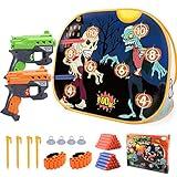 BananMelonBM Zombie Shooting Game Practice Target Toys Foam Blaster Sets，with 2 Foam Dart Blasters 40 Foam Darts，Halloween Indoor Activity Game for Kids，Compatible with Nerf Guns