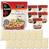 KA-ME Udon Noodles - Fresh Cooked Stir Fry Noodles 14.2 oz (Pack Of 6), No Preservatives/MSG, Instant & Microwaveable, Perfect for Traditional Hot & Cold Dishes, Quick Soup or Stir-Fry & More