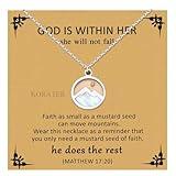 Mustard Seed Necklace for Women -Sterling Silver Faith Jewelry, Inspirational Christian Gifts for Baptism, Confirmation, Graduation (Mountain-Silver)