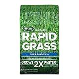 Scotts Turf Builder Rapid Grass Sun and Shade Mix, Combination Grass Seed and Fertilizer, Grows Green Grass in Just Weeks, 5.6 lbs.
