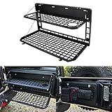 AL4X4 2-Tier Tailgate Table Rear Foldable Storage Cargo Rack Outdoor Camping Desk for 2007-2022 Jeep Wrangler JK&JL 4 Door (Not Fit JK Models with Stock Subwoofer)