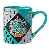 Silver Buffalo Harry Potter Hogwarts Slytherin House Crest Ceramic Mug, 14 Ounces