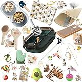 Cat Starter Kit for Indoor Cats,19 Pieces Set of Kitten Essentials Starter Kit and Kitty Stuff.Includes Cat Litter Box,Toys,Bowls,Grooming Tools and More.Perfect Welcome Home Gift for Your New Kitty