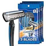 BIC Comfort 3 Disposable Razors, Long-Lasting 3-Blade Razors for Men, Perfect razors Designed for Smooth and Comfortable Shave, 24-Count