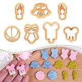 Puocaon Summer Polymer Clay Cutters - 7 Pcs Clay Cutters for Polymer Clay Jewelry, Girl Swimming Suit Clay Cutters for Earrings, Popsicle Polymer Clay Jewelry Cutters, Sandals Clay Earring Cutters