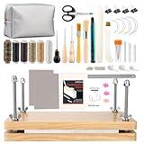 45 Pcs Book Binding Kits Bookbinding Kit Book Press 7.9”x11.6” with Book Binding Materials Bone Folder Tool Binding Cloth Webbing Strap and Storage Bag for Binding and Repair