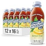 Snapple Zero Sugar Lemon Iced Tea, 16 fl oz, Pack of 12