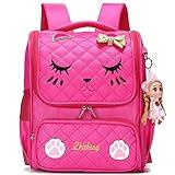 AO ALI VICTORY Girls Backpacks, Waterproof Cute Backpack for Kids Toddler Girl Preschool Bookbags Elementary School Bags (Small, A-Rose Red)
