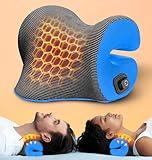 3s Heated Neck Stretcher for Neck Pain Relief, Graphene Heating Pad, Odorless Neck Cloud Cervical Traction Device Chiropractic Pillow for Neck and Shoulder, Gifts for Men, Women, Mom, Dad (Blue)