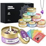 AOOVOO Chakra Candles with Healing Crystals - 7 Chakra Candle Set, Spiritual Gifts for Women, Aromatherapy Candle, Soy Candles, Candles for Women