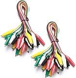 WGGE WG-026 10 Pieces and 5 Colors Test Lead Set & Alligator Clips,20.5 inches / 22 AWG Wire (2 Pack)