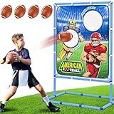 Polkoliye Football Toss Game with 4 Inflatable Balls, Indoor/Outdoor Football Throwing Target Toy for Kids Ages 4-7 8-12- Perfect Christmas Birthday Gifts for 4 5 6 7 8 9 10 11 12 Year Old Boys Girls