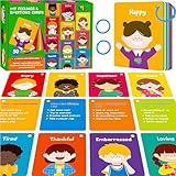 Emotions Flashcards, 50 Different Feelings with Coping Skills-Learn to Identify Various Moods, Cartoon Faces Emotions for Kids with Autism, ADHD -Emotion Flipbook for Therapy, Home Use