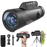 EOQIFJM 10x42 High-Powered Monocular for Adults - Military Grade Compact Monocular Telescope with Tripod, Lightweight & Waterproof Design&BAK4 Prism for Bird Watching, Hiking andWide Field of View